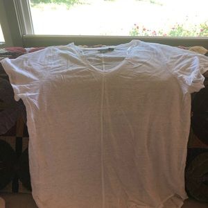 TAHARI White 100% Linen VNeck Tunic